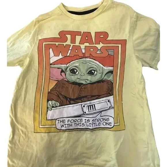 Star Wars Mandalorian Grogu Baby Yoda T-Shirt YS 14/16 - New - Picture 2 of 3